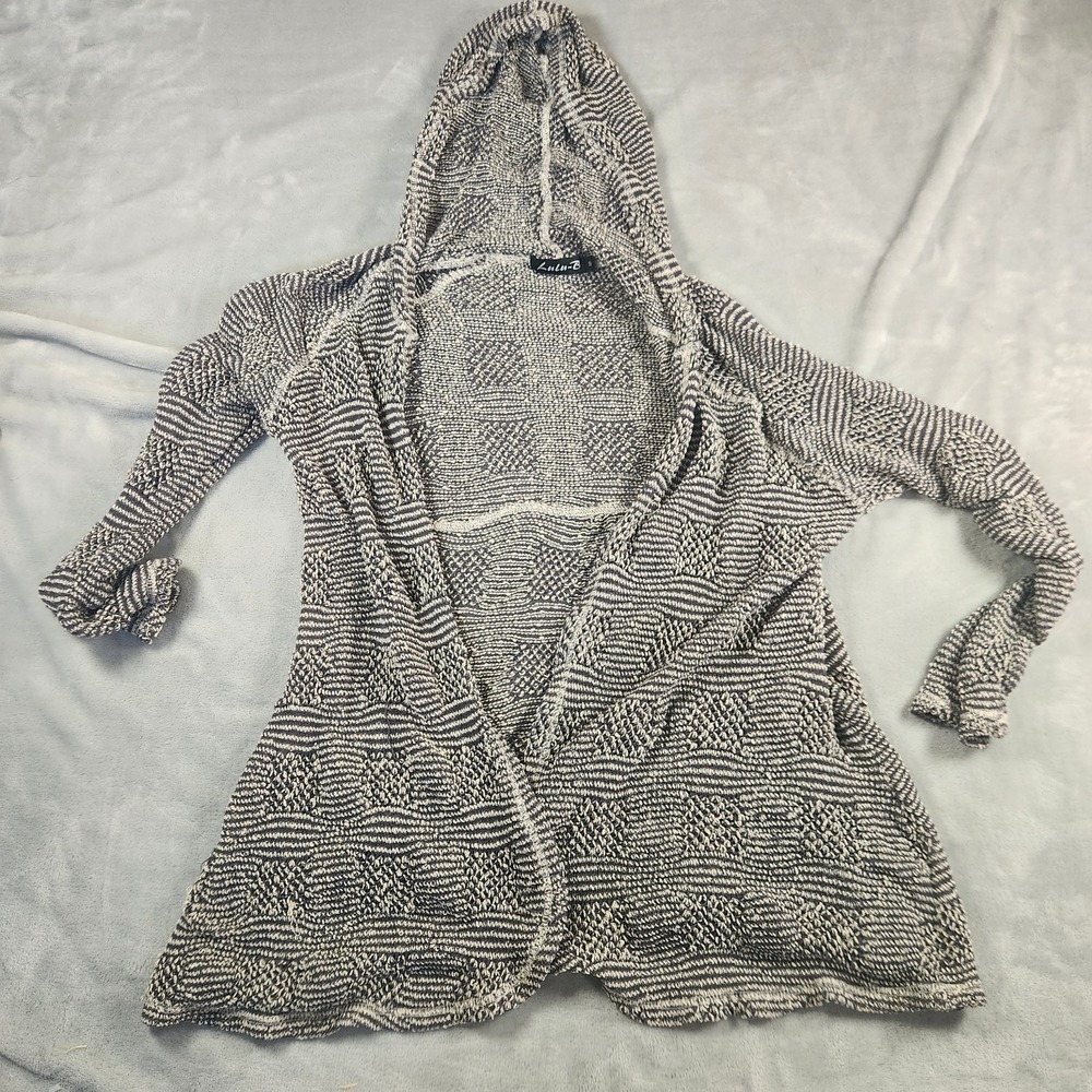 Lulu B Womens Beige Open Front Mesh Cardigan Sweater Size S Cottagecore Preppy